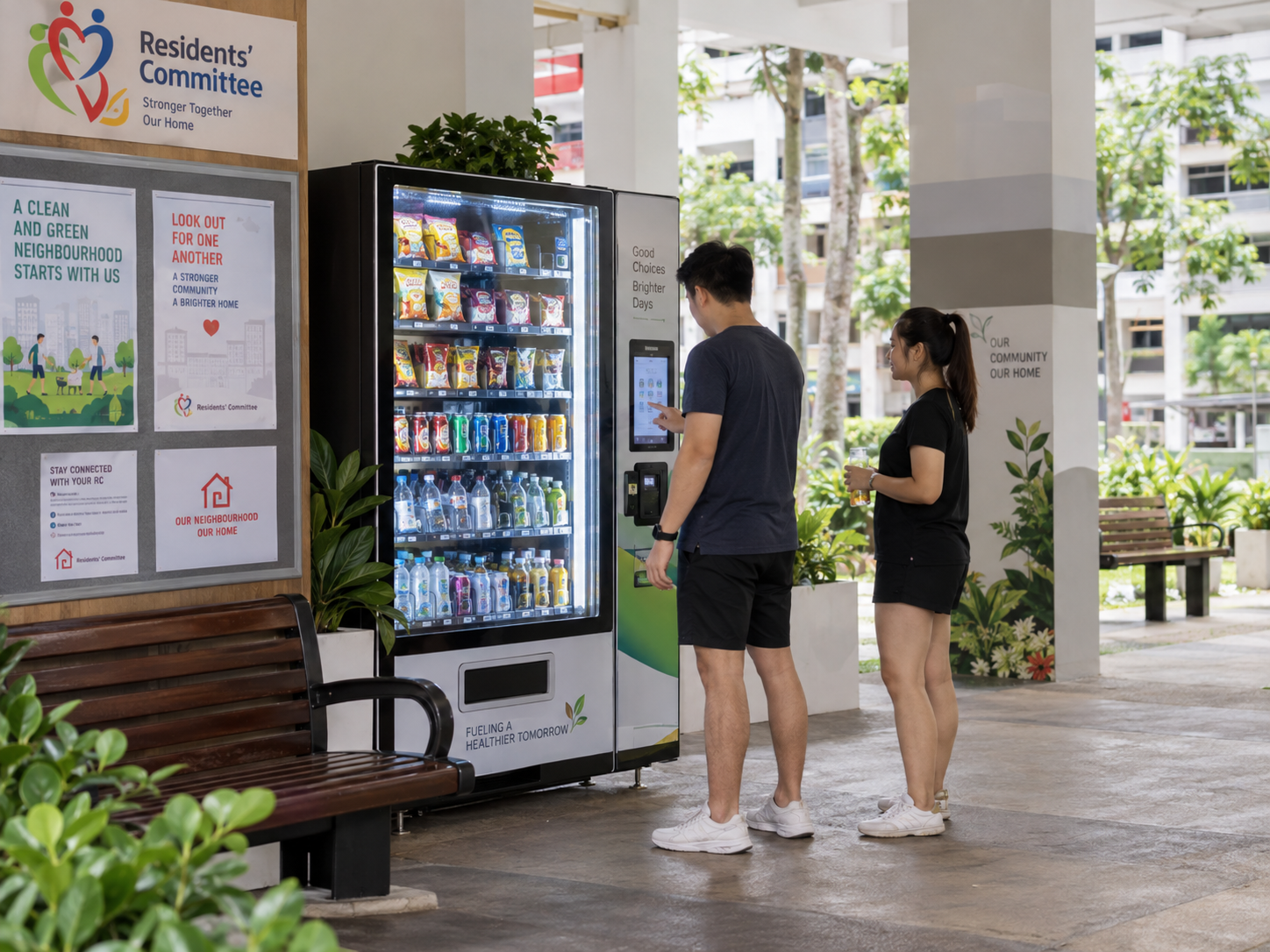 Vending machine in a Residents' Committee common area