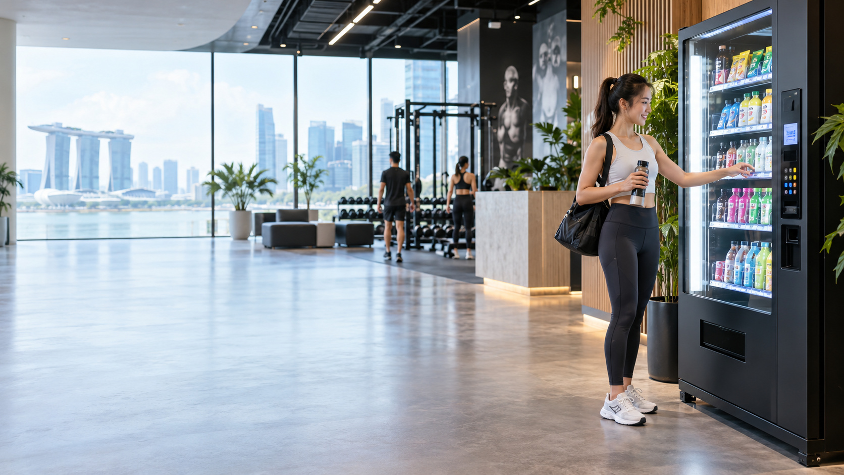 Vending machine serving a gym and fitness environment